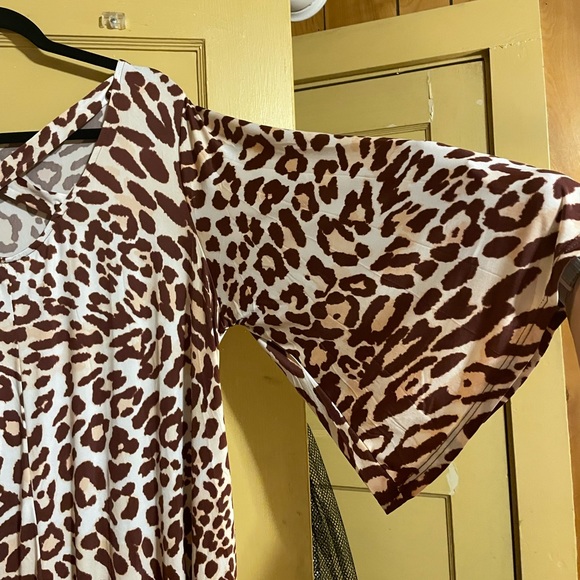 Animal Print Shirt Dress - Picture 3 of 5
